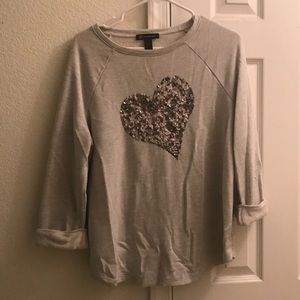 INC Sequin Heart Sweatshirt